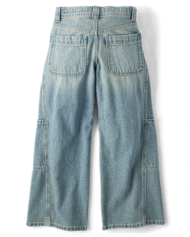 Tween Girls Seamed Baggy Cargo Jeans