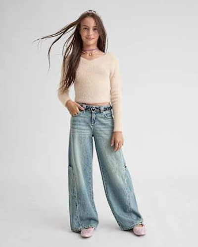 Tween Girls Seamed Baggy Cargo Jeans
