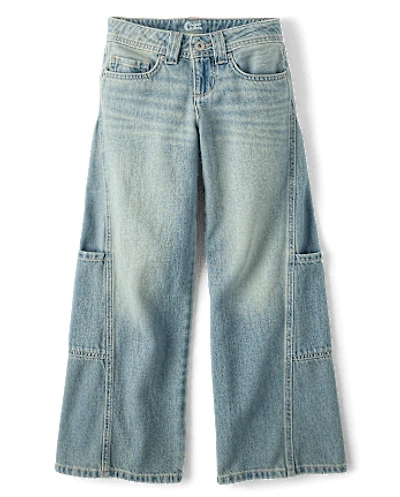 Tween Girls Seamed Baggy Cargo Jeans
