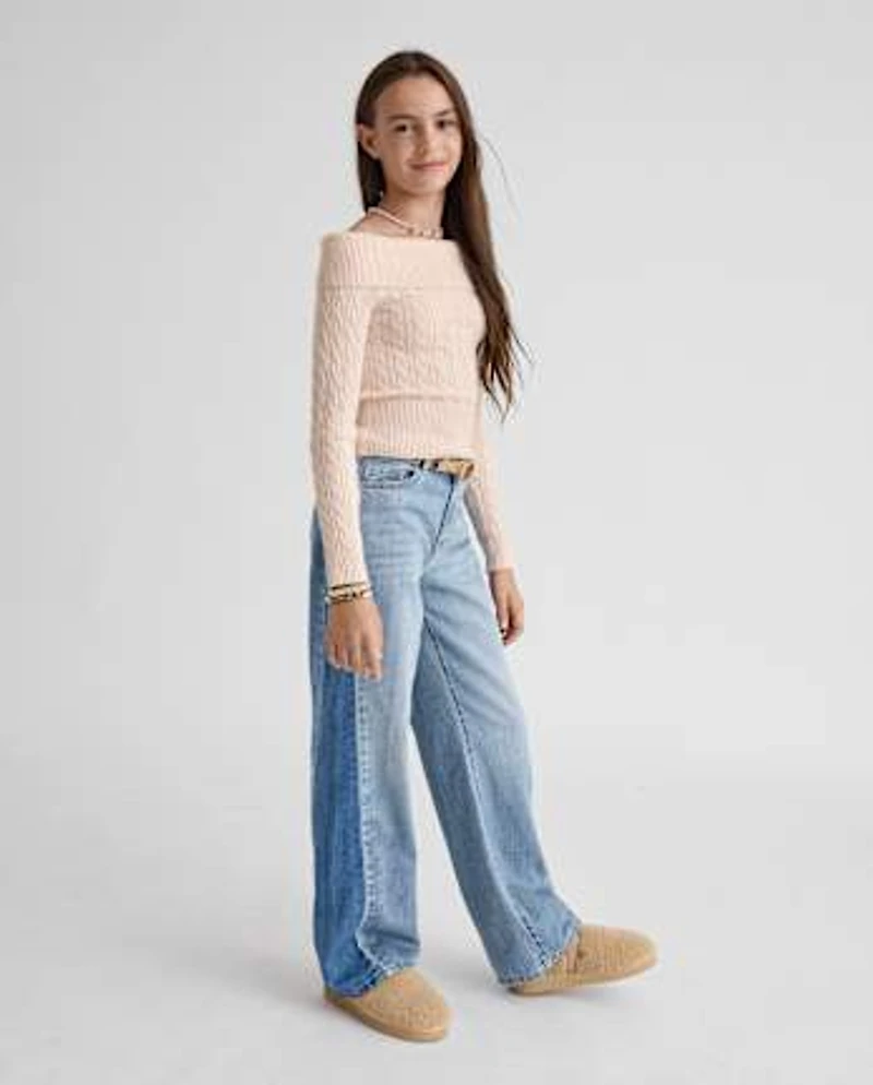 Tween Girls Off Shoulder Sweater