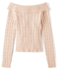 Tween Girls Off Shoulder Sweater
