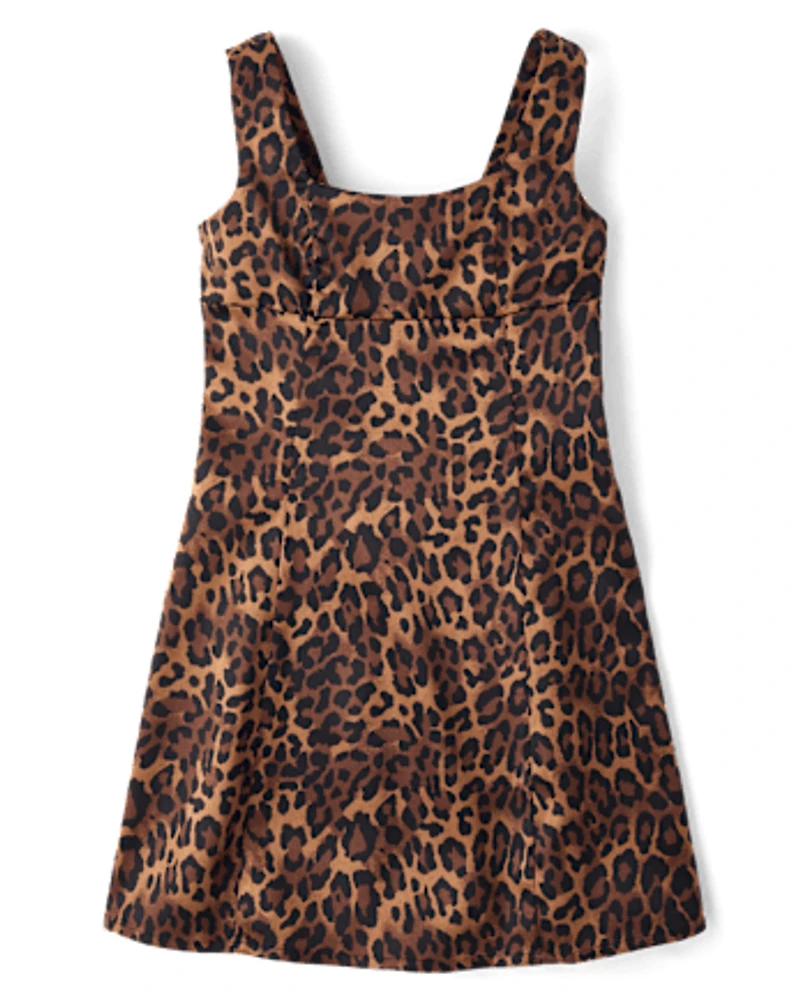 Tween Girls Leopard Satin Dress
