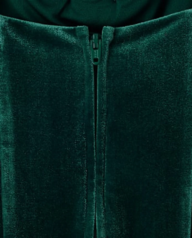 Tween Girls Bow Velour Dress