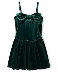 Tween Girls Bow Velour Dress
