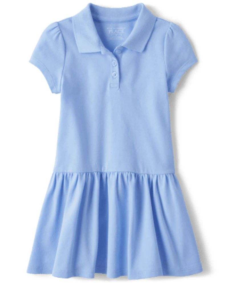 Robe polo uniforme en piqué pour toute-petite fille