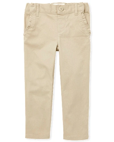 Toddler Girls Uniform Ruffle Stretch Skinny Chino Pants