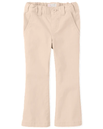 Toddler Girls Uniform Stretch Bootcut Chino Pants