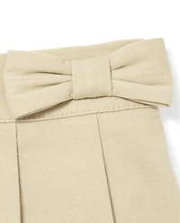 Toddler Girls Uniform Bow Stretch Pleated Skort
