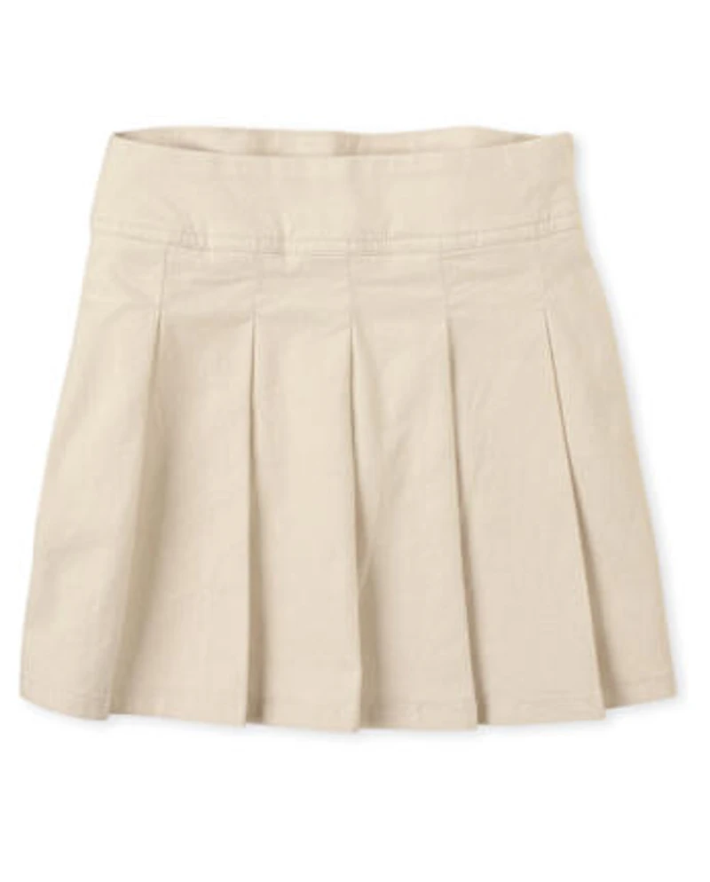 Jupe-short plissée extensible pour uniforme fille
