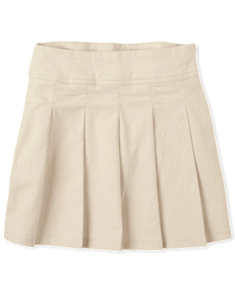 Jupe-short plissée extensible pour uniforme fille - Taille Plus