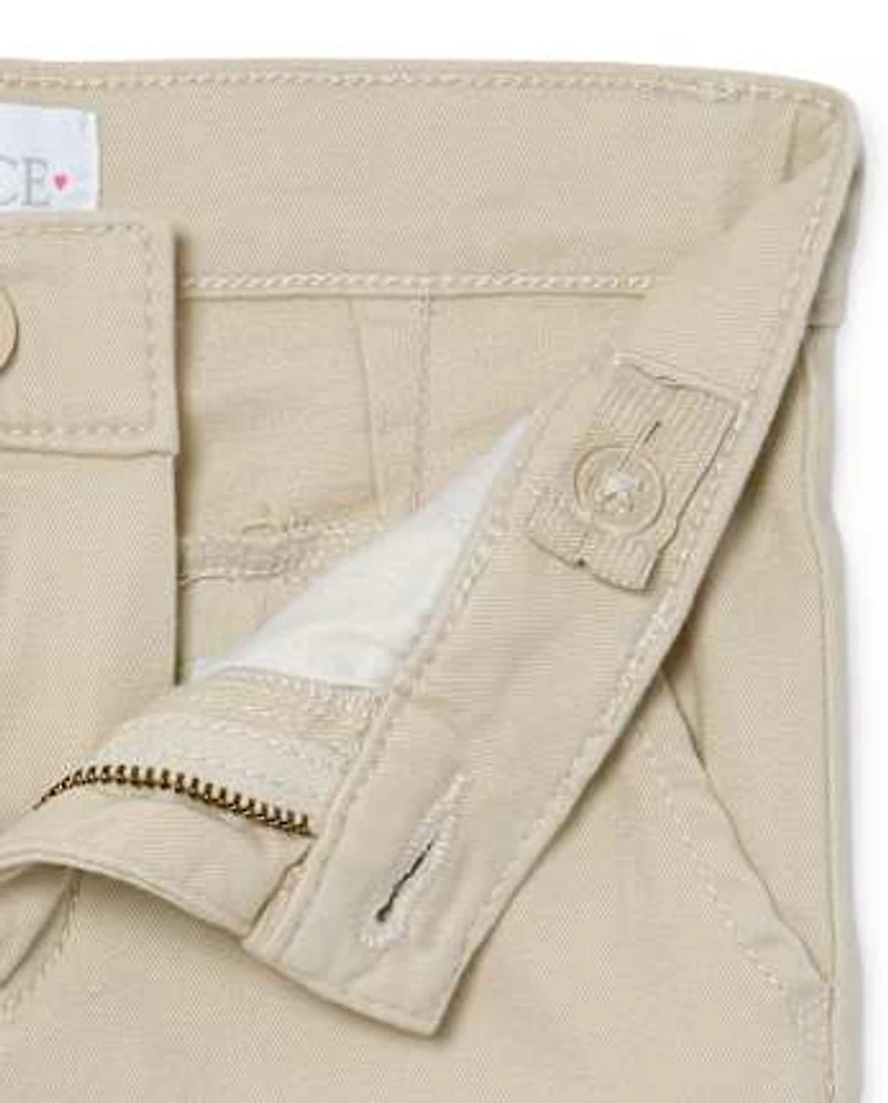 Pantalon chino skinny extensible pour uniforme filles
