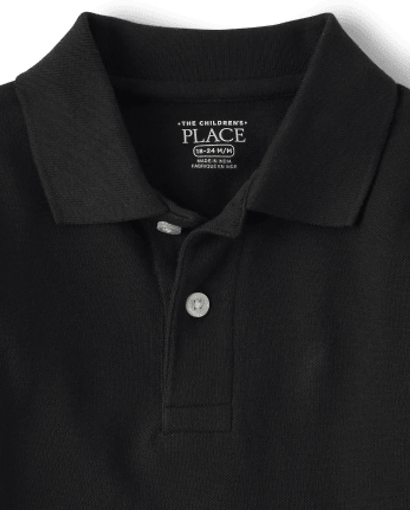 Polo en piqué d'uniforme pour bébés et tout-petits garçons