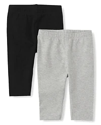 Baby And Toddler Girls Capri Leggings 2-Pack
