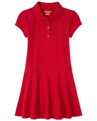 Girls Uniform Soft Pique Polo Dress