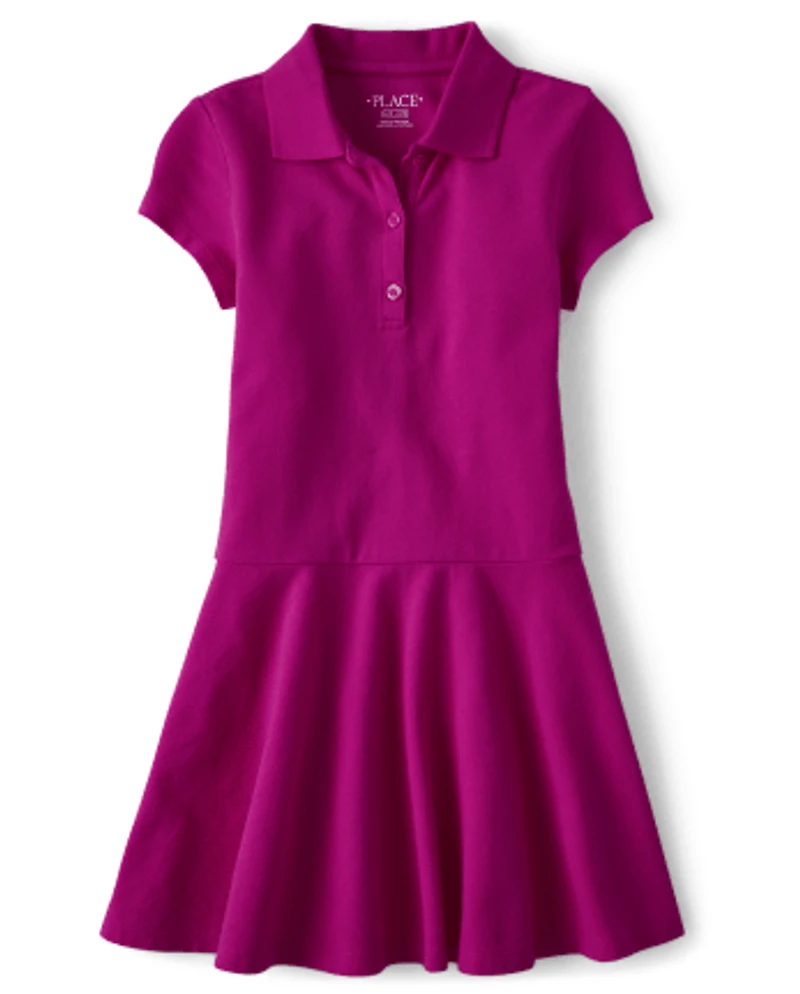 Girls Uniform Soft Pique Polo Dress