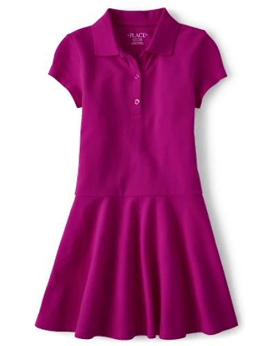 Girls Uniform Soft Pique Polo Dress
