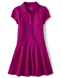 Girls Uniform Soft Pique Polo Dress