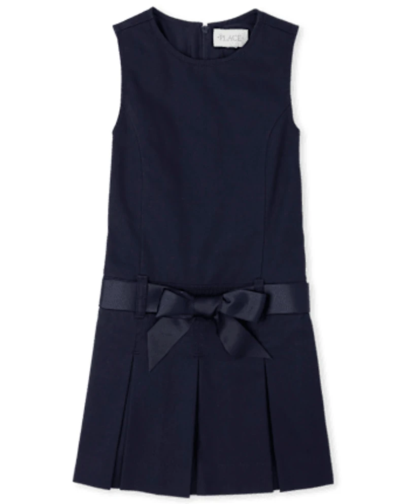Toddler Girls Uniform Bow Jumper