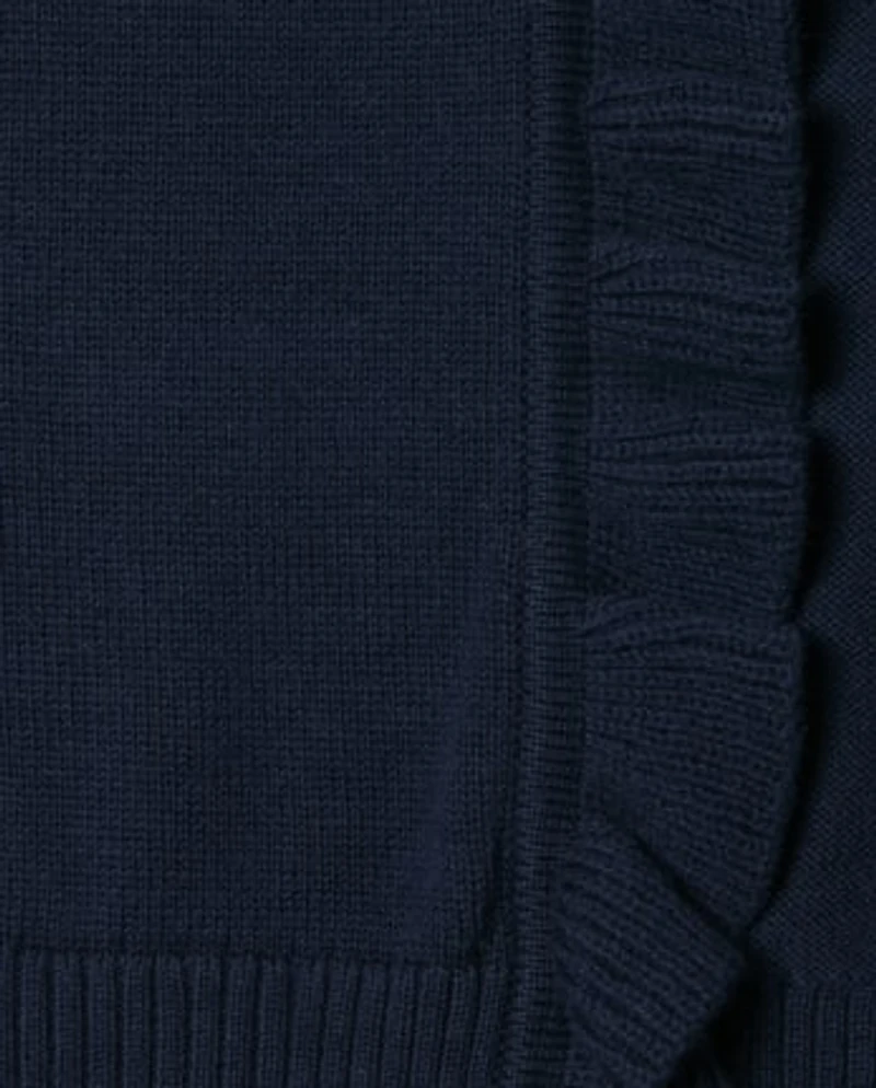Girls Ruffle Open Front Cardigan