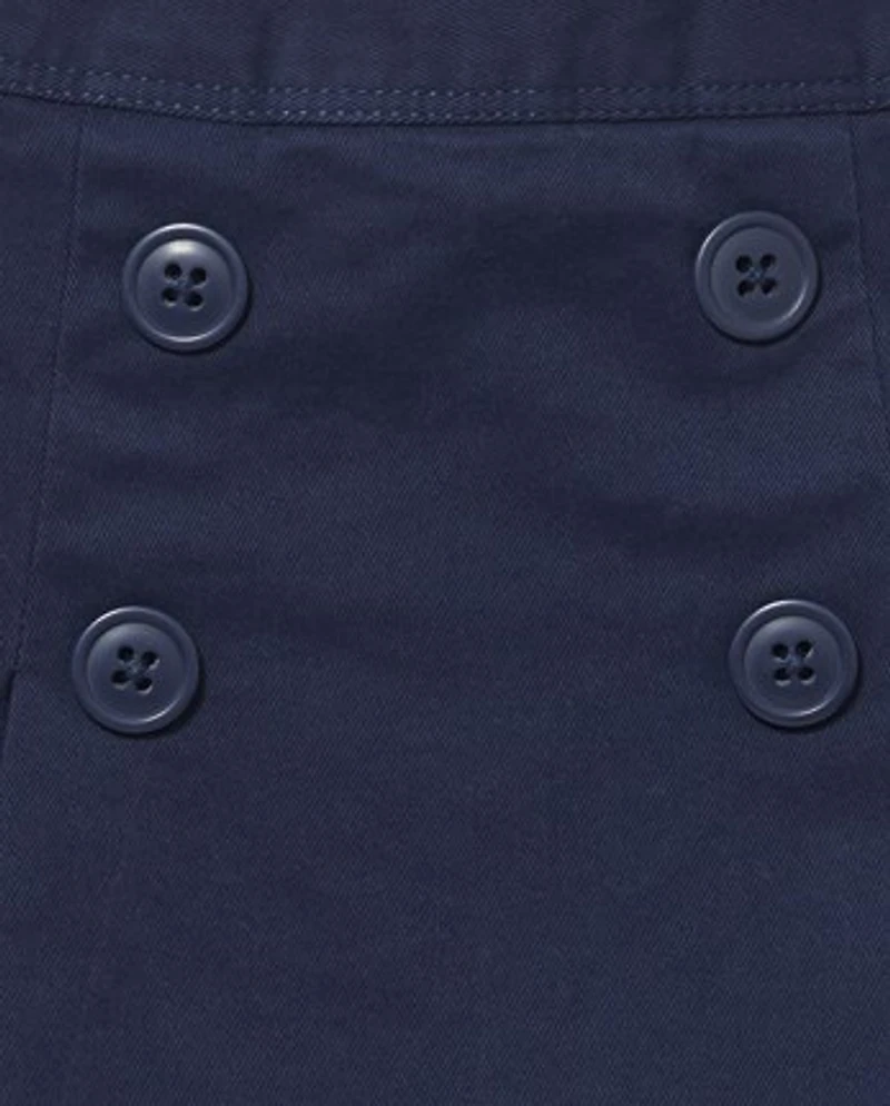 Girls Uniform Stretch Button Skort