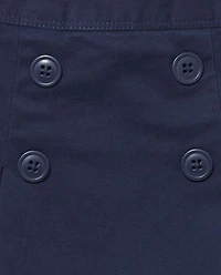Girls Uniform Stretch Button Skort