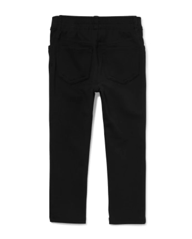 Jegging uniforme à enfiler en tricot ponte pour toute-petite fille
