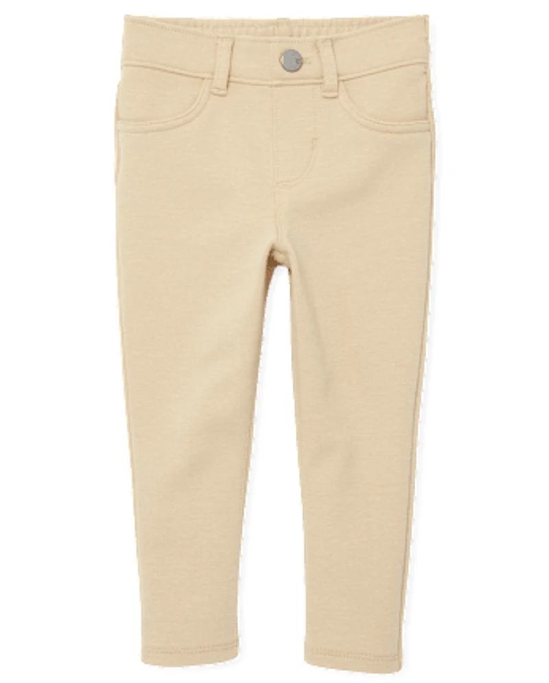 Toddler Girls Uniform Ponte Knit Pull On Jeggings