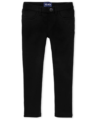 Jegging uniforme à enfiler en tricot point de Rome pour fille