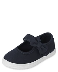 Toddler Girls Bow Strap Canvas Sneakers