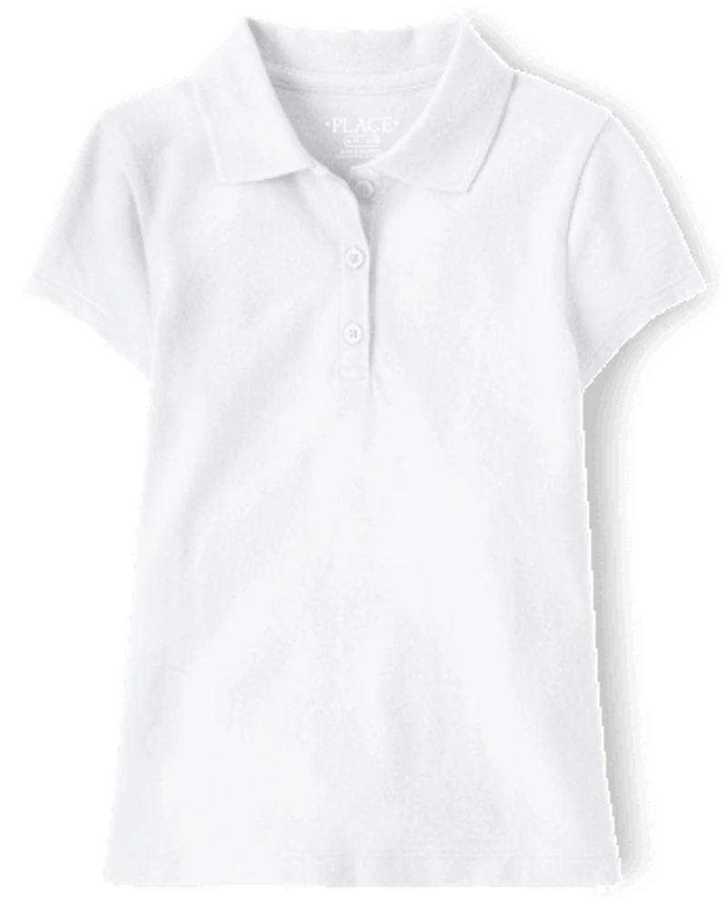 Girls Uniform Soft Stretch Pique Polo