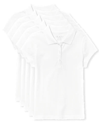 Girls Uniform Soft Stretch Pique Polo -Pack