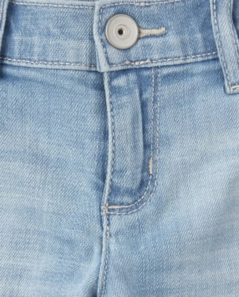 Short écumoire en jean à revers roulé pour fille