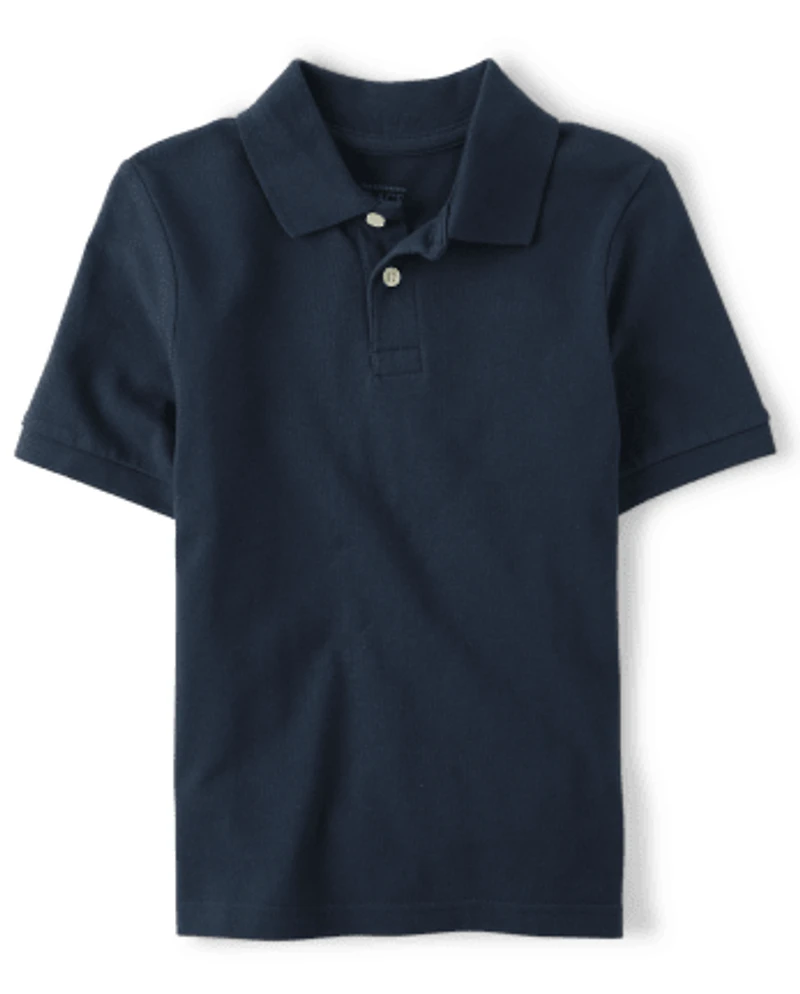 Boys Uniform Stain Resistant Stretch Pique Polo