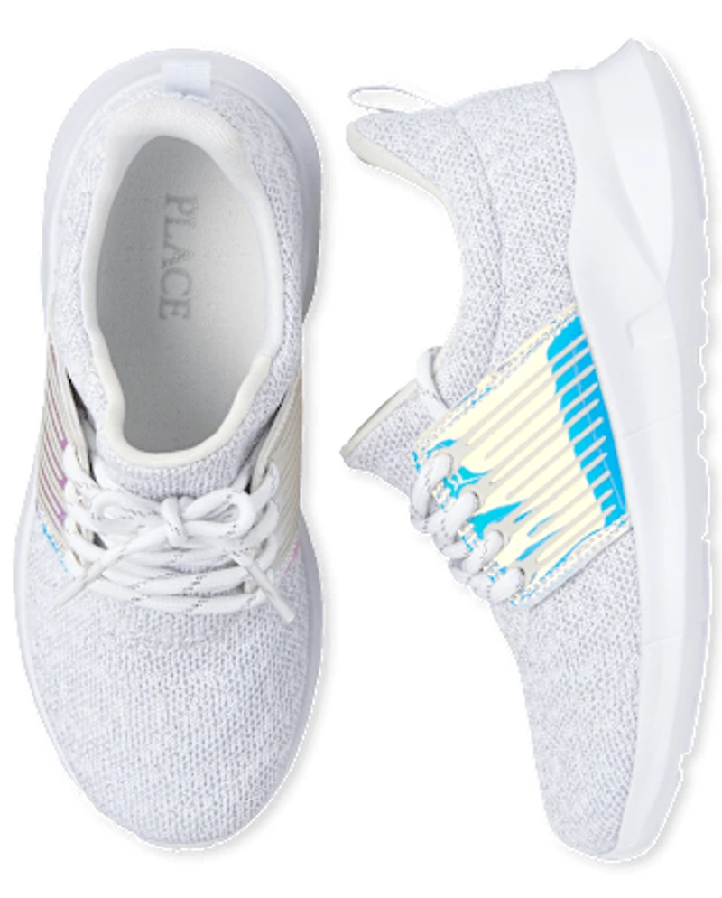 Girls Holographic Running Sneakers