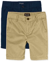 Boys Uniform Stretch Chino Shorts 2-Pack