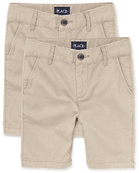 Boys Uniform Stretch Chino Shorts -Pack