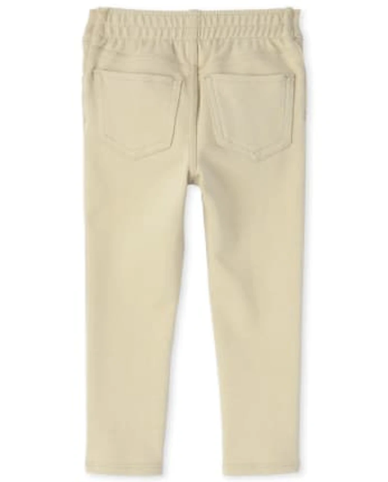 Toddler Girls Uniform Ponte Knit Pull On Jeggings -Pack