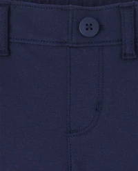 Toddler Girls Uniform Ponte Knit Pull On Jeggings 2-Pack