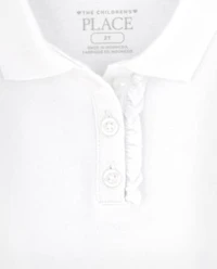 Toddler Girls Uniform Ruffle Soft Stretch Pique Polo -Pack