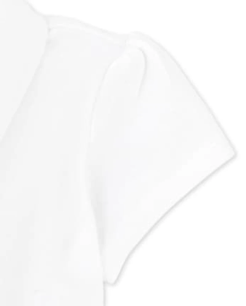 Toddler Girls Uniform Ruffle Soft Stretch Pique Polo -Pack