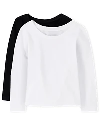 Lot de 2 t-shirts superposés basiques pour bébé et toute-petite fille