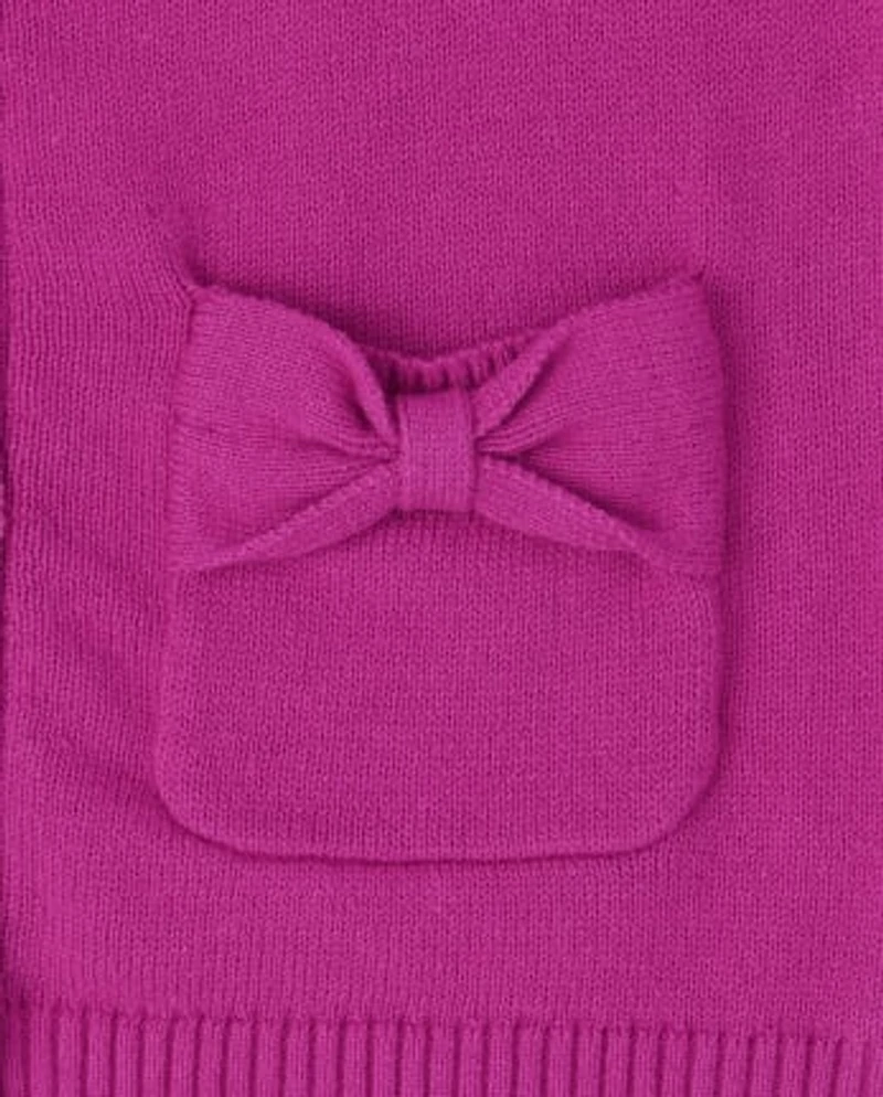 Cardigan à nœud uniforme pour toute-petite fille