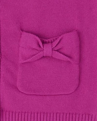 Cardigan à nœud uniforme pour toute-petite fille