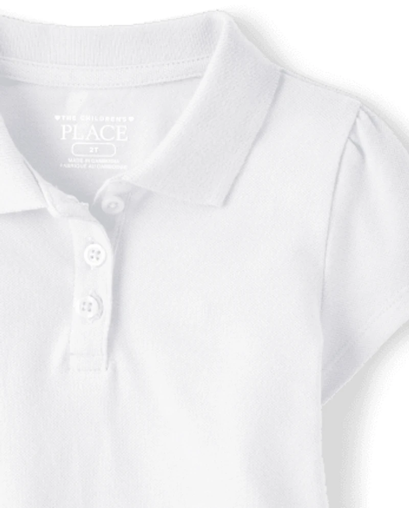 Toddler Girls Uniform Soft Stretch Pique Polo