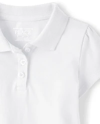 Toddler Girls Uniform Soft Stretch Pique Polo