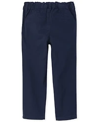 Toddler Girls Uniform Ruffle Stretch Skinny Chino Pants 2-Pack
