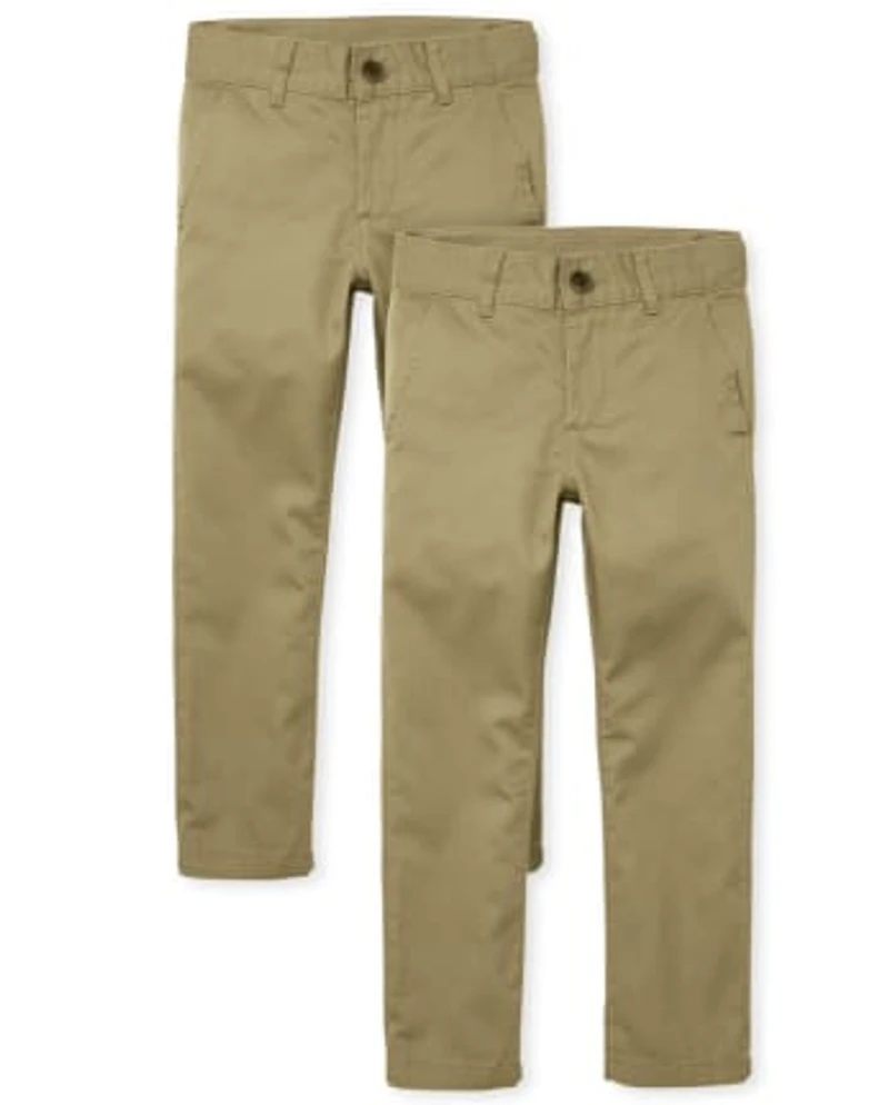 Boys Uniform Skinny Chino Pants 2-Pack