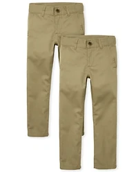 Boys Uniform Skinny Chino Pants 2-Pack