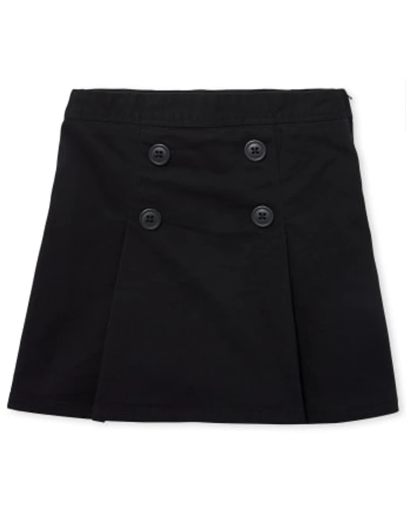 Girls Uniform Stretch Button Skort