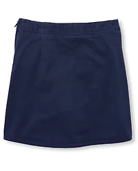 Jupe-short d'uniforme à boutons extensibles pour filles - Slim
